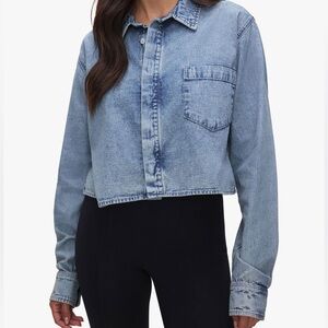 NWOT Good American Denim Cropped Shirt - Indigo - Women’s Size 2XL